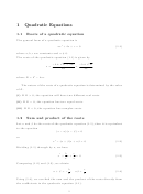Quadratic Equations And Cubic Equations Worksheet With Answers Printable pdf