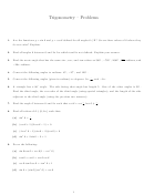 Trigonometry Problems Worksheet Printable pdf