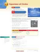 Equations Of Circles Worksheet - Chapter 10-8 Printable pdf
