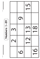 Numbers 1-20 Number Line Worksheet With Answers