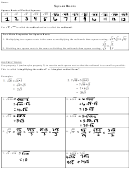 Square Roots Worksheet With Answers