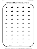 Speed Multiplication 0-3 Worksheet With Answers