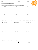 Algebra 2 Using Logarithms Worksheet Printable pdf