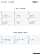 Inventory Checklist Template - Homelike Printable pdf