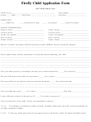 Firefly Child Care Application Form