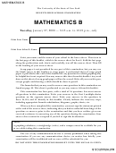 Mathematics B - Regents High School Examination - The University Of The State Of New York - 2009