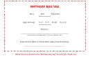 Birthday Bag Tag Template Printable pdf