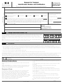 Form W-9 - Request For Taxpayer Identification Number And Certification