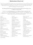Medications Checklist Template