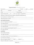 Dog Information Sheet Printable pdf