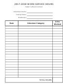 Work Service Hours Form Printable pdf