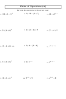 Order Of Operations Worksheets With Answer Keys