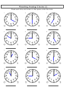 Reading Analog Clocks (i) Worksheet With Answers