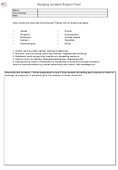Bullying Incident Report Form