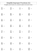 Simplify Improper Fractions Worksheet With Answer Key