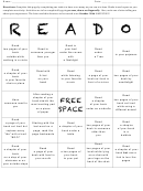 Reading Bingo Template Printable pdf