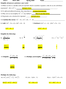 Mat 1101 Test 3 Worksheet With Answers - 2010 Printable pdf