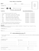 Food Allergy Action Plan Form