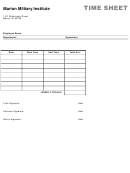 Employee Weekly Time Sheet Template