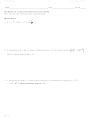 Intro To Parametric & Vector Calculus Worksheet - Calculus Maximus Ws 7.1