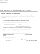 Official Form 312 - Order And Notice For Hearing On Disclosure Statement