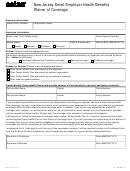 Fillable Form Gr-67618 - New Jersey Small Employer Health Benefits Waiver Of Coverage - Aetna Printable pdf