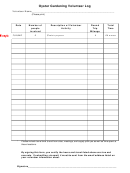 Fillable Oyster Gardening Volunteer Log Printable pdf