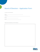 Fillable Board Of Directors - Business Membership Application Template - Otn Printable pdf