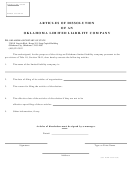 Sos Form 0080 - Articles Of Dissolution Of An Oklahoma Limited Liability Company