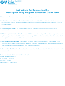 Prescription Drug Program Subscriber Claim Form Printable pdf