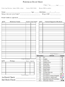 Pokemon Deck Sheet Template Printable pdf