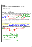 Point Slope Form And Linear Equations Worksheet With Answers - Algebra 1, Somerset Area School District