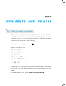Exponents And Powers Worksheets - Class 8, National Council Of Educational Research And Training