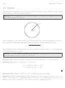 Circles Worksheets With Answer Keys - Chapter 7.2 Hooked On Conics, Stitz-zeager Precalculus Book
