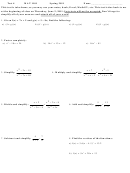 Test 4 Mat 1101 Worksheet - 2011 Printable pdf