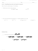 Ws P.3 - Simplifying Expressions And Algebraic Gymnastics Worksheet