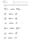 Chemistry Exam Worksheet - Chemistry 61, Dr. M.t. Crimmins, The University Of North Carolina At Chapel Hill