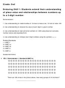 Enduring Skill 1: Place Value And Relationships Between Numbers Up To A 4-digit Number Math Worksheet - 2nd Grade