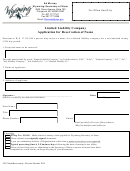 Limited Liability Company Application For Reservation Of Name - Wyoming Secretary Of State