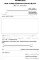 Statutory Declaration Form - Western Australia Department Of Justice
