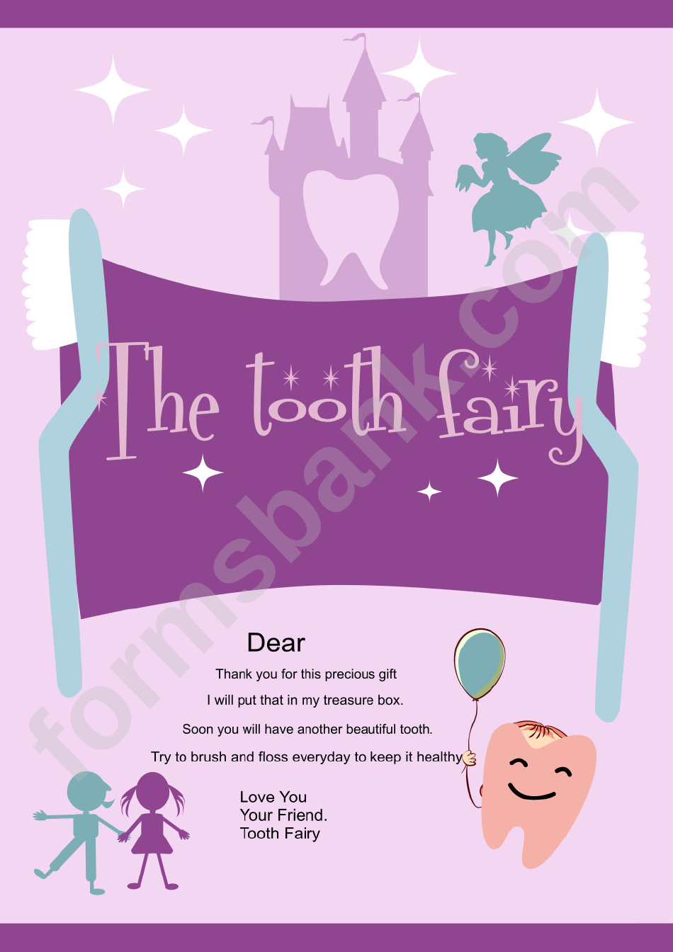 Tooth Fairy Letter Template