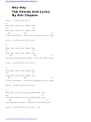 Eric Clapton - Hey Hey Tab Chords And Lyrics
