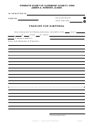 Fillable Form 200.11 - Praecipe For Subpoena - Clermont County Printable pdf