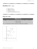 Lines Worksheet - Chapter 1 An Introduction To Graphs And Lines, Math 1310 College Algebra, University Of Houston Printable pdf