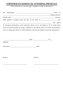 Certified Statement Of Attending Physician Form