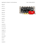 Week 5 Contractions Spelling List Printable pdf