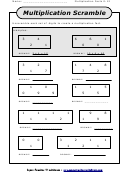 Multiplication Scramble Worksheet With Answer Key Printable pdf