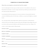 Parental Guarantor Form Printable pdf