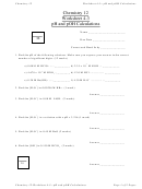 Chemistry 12 Worksheet 4-3 - Ph And Poh Calculations Printable pdf