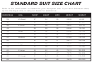 Standard Suit Size Chart Template Printable pdf